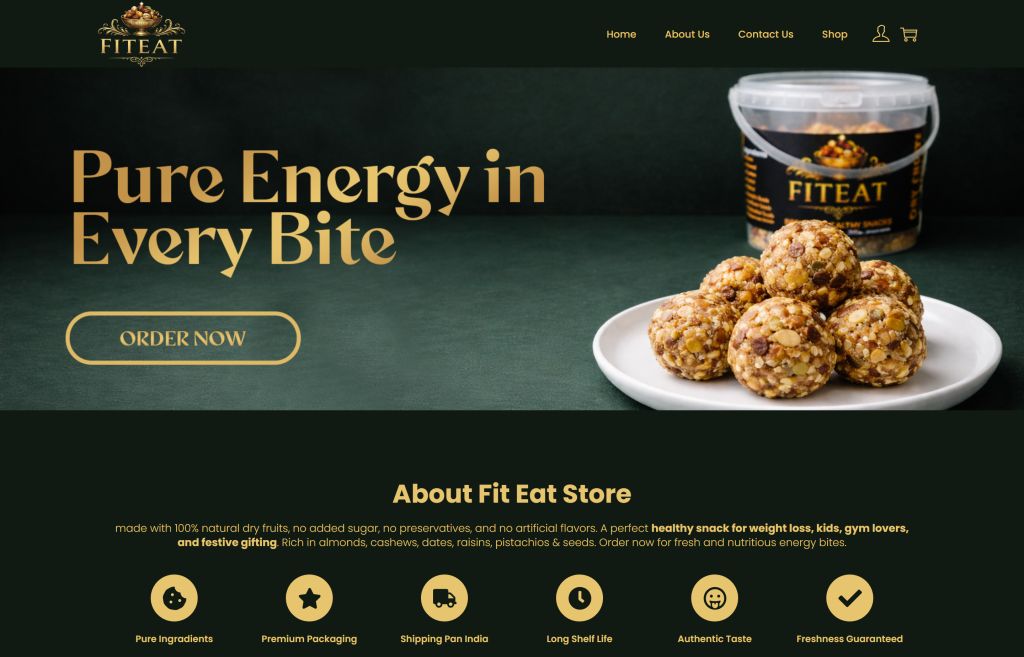 Fit Eat Store Website Designed By Aristo Coders