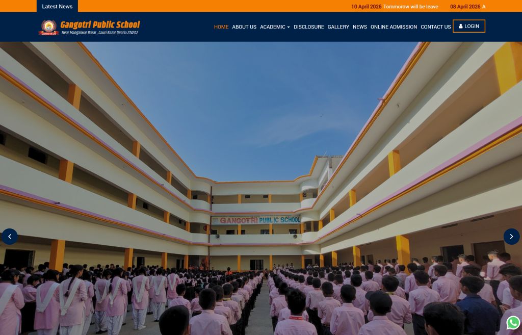 Gangotri Public School Website Designed By Aristo Coders
