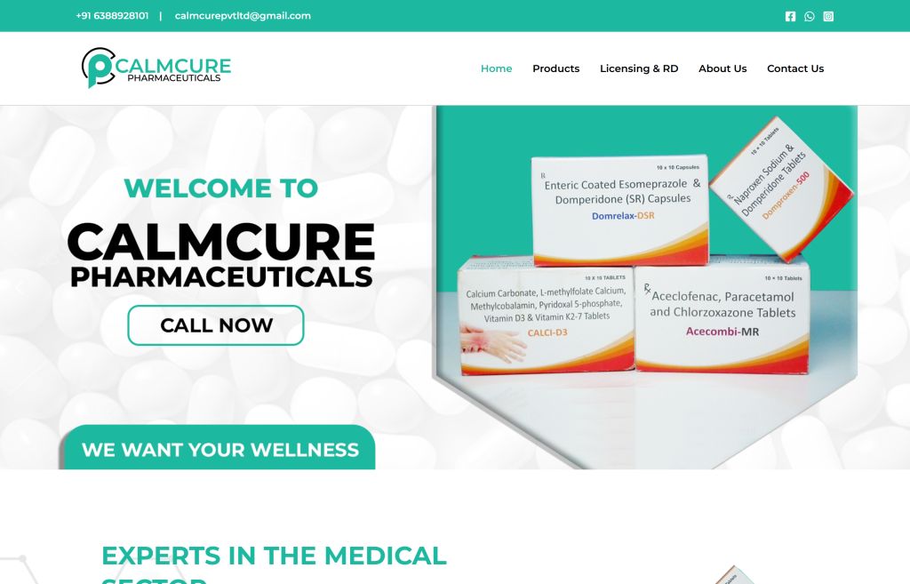 Pharmaceutical Website Designed By Aristo Coders