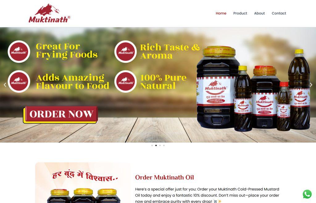 Mukti Nath Oil Website Designed By Aristo Coders